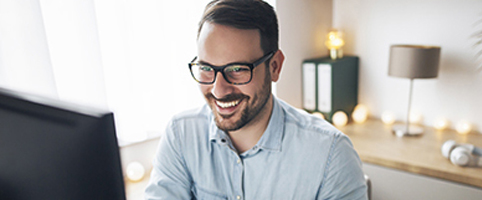 Man working remotely