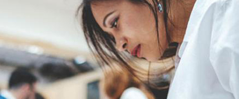 Woman working at desk
